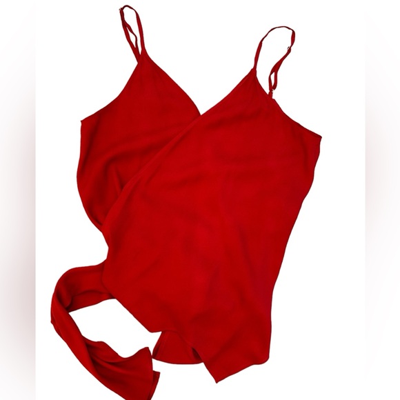 Reformation Ilona Wrap Top in Burgundy Red - LARGE - Picture 14 of 14